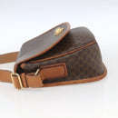 CELINE Macadam Canvas Shoulder Bag PVC Leather Brown Gold Auth 165760-4
