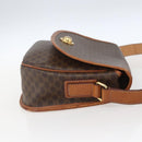 CELINE Macadam Canvas Shoulder Bag PVC Leather Brown Gold Auth 165760-5