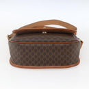 CELINE Macadam Canvas Shoulder Bag PVC Leather Brown Gold Auth 165760-9