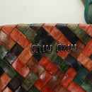 Miu Miu Handtas met Ketting Leer Meerkleurig Zilver Auth 165767V-20