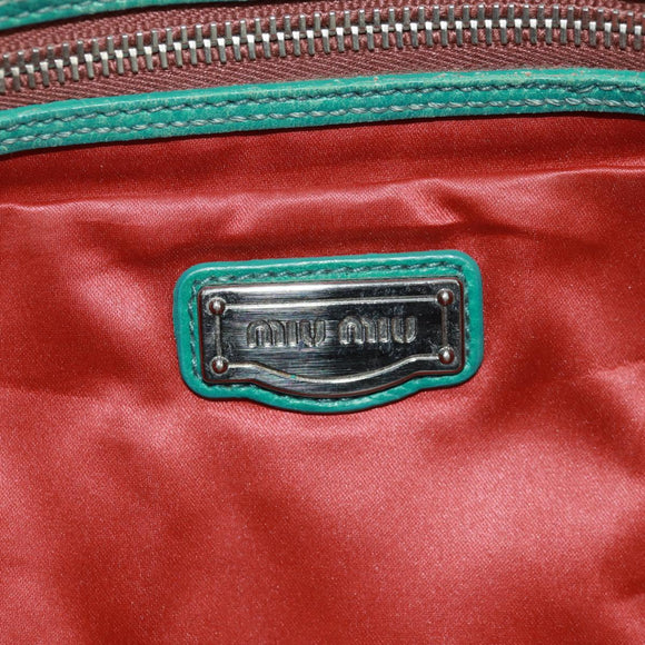 Miu Miu Handtas met Ketting Leer Meerkleurig Zilver Auth 165767V
