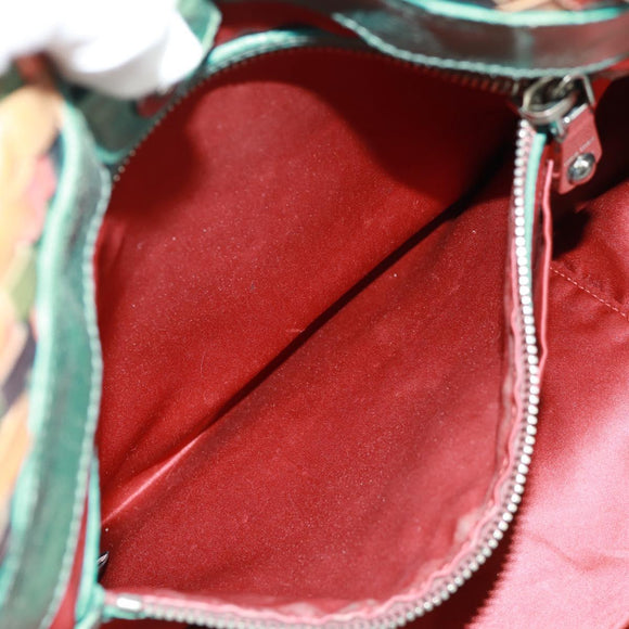 Miu Miu Handtas met Ketting Leer Meerkleurig Zilver Auth 165767V