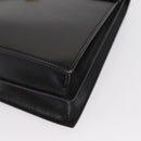 CELINE Hand Bag Leather Black Gold Auth 165770-11