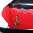CELINE Hand Bag Leather Black Gold Auth 165770-24
