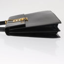 CELINE Hand Bag Leather Black Gold Auth 165770-5