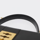 CELINE Hand Bag Leather Black Gold Auth 165770-8