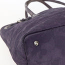 Christian Dior Canage Tote Bag Canvas Purple Silver Auth 165771-14