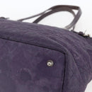 Christian Dior Canage Tote Bag Canvas Purple Silver Auth 165771-15