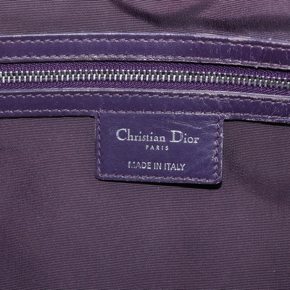 Christian Dior Canage Tote Bag Canvas Purple Silver Auth 165771