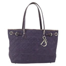 Christian Dior Canage Tote Bag Canvas Purple Silver Auth 165771-13