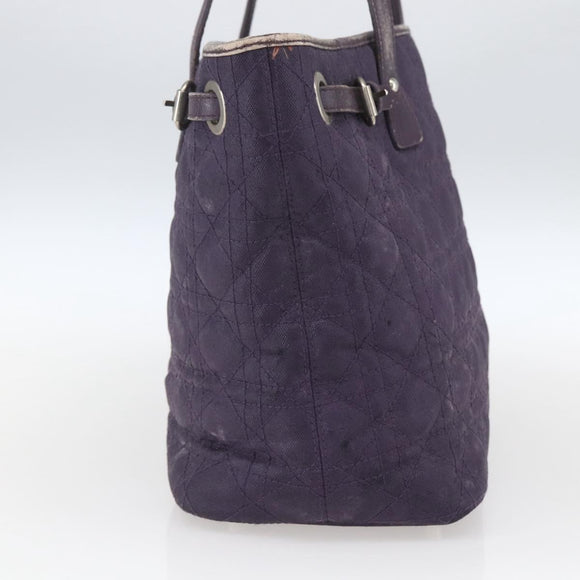 Christian Dior Canage Tote Bag Canvas Purple Silver Auth 165771