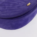 TIFFANY&Co. Chain Shoulder Bag Suede 2way Purple Gold Auth 165775-9