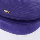 TIFFANY&Co. Chain Shoulder Bag Suede 2way Purple Gold Auth 165775-14