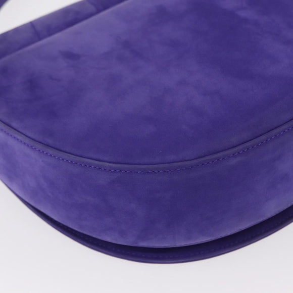 TIFFANY&Co. Chain Shoulder Bag Suede 2way Purple Gold Auth 165775