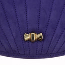 TIFFANY&Co. Chain Shoulder Bag Suede 2way Purple Gold Auth 165775-17
