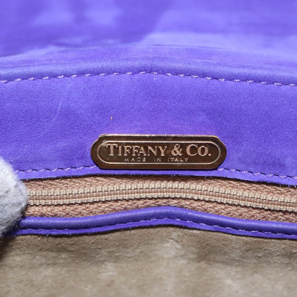 TIFFANY&Co. Chain Shoulder Bag Suede 2way Purple Gold Auth 165775