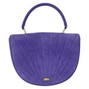 TIFFANY&Co. Chain Shoulder Bag Suede 2way Purple Gold Auth 165775-13