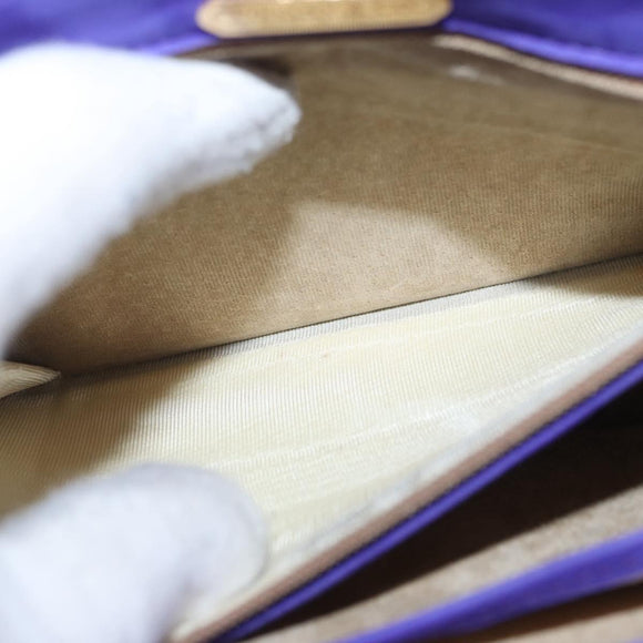 TIFFANY&Co. Chain Shoulder Bag Suede 2way Purple Gold Auth 165775