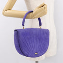 TIFFANY&Co. Chain Shoulder Bag Suede 2way Purple Gold Auth 165775-24