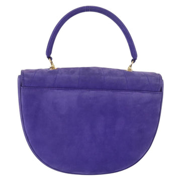 TIFFANY&Co. Chain Shoulder Bag Suede 2way Purple Gold Auth 165775 - 0