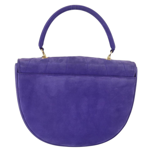 TIFFANY&Co. Chain Shoulder Bag Suede 2way Purple Gold Auth 165775