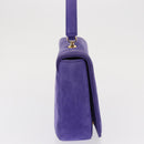 TIFFANY&Co. Chain Shoulder Bag Suede 2way Purple Gold Auth 165775-4