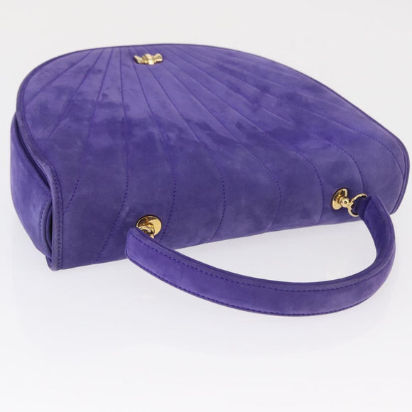 TIFFANY&Co. Chain Shoulder Bag Suede 2way Purple Gold Auth 165775