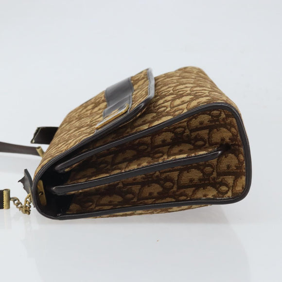 Christian Dior Trotter Canvas Romantic Hand Bag 2way Beige Gold Auth 165776