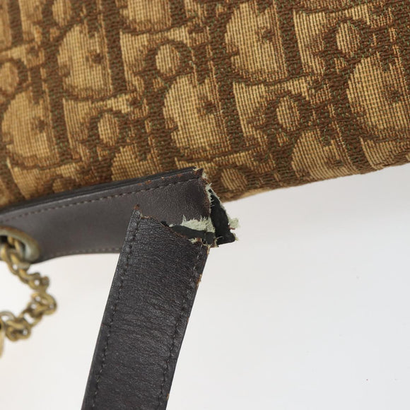 Christian Dior Trotter Canvas Romantic Hand Bag 2way Beige Gold Auth 165776