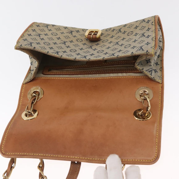 LOUIS VUITTON Monogram Mini Camille Chain Shoulder Bag Blue M92002 Auth 165777