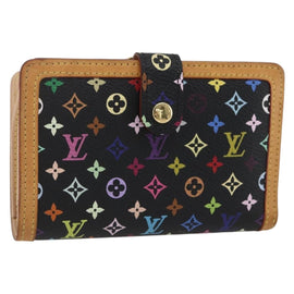 LOUIS VUITTON Multicolor Portefeuille Viennois Wallet Black M92988 Auth 165799V