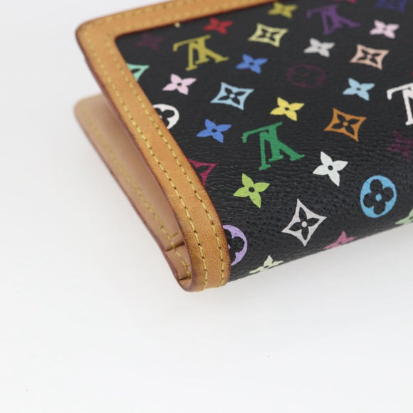 LOUIS VUITTON Multicolor Portefeuille Viennois Wallet Black M92988 Auth 165799V