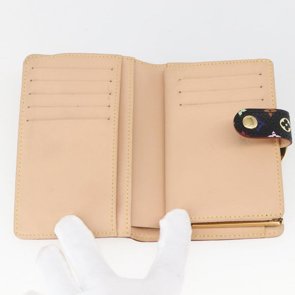 LOUIS VUITTON Multicolor Portefeuille Viennois Wallet Black M92988 Auth 165799V