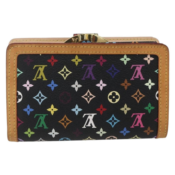 LOUIS VUITTON Multicolor Portefeuille Viennois Wallet Black M92988 Auth 165799V