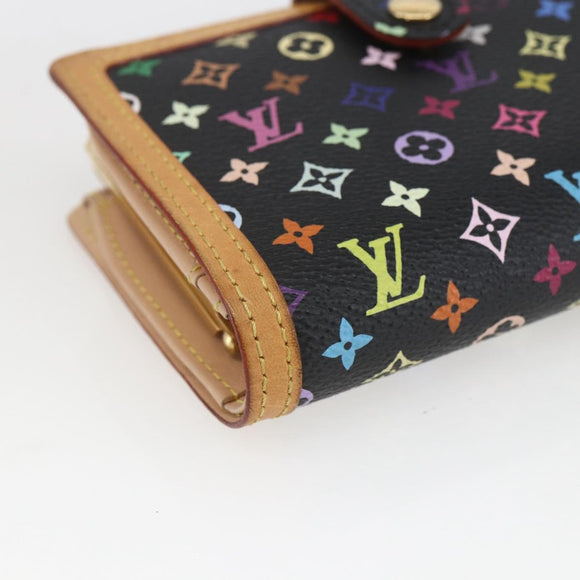 LOUIS VUITTON Multicolor Portefeuille Viennois Wallet Black M92988 Auth 165799V