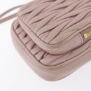 Miu Miu Matelasse Pouch Chain Shoulder Bag Leather Pink Gold Auth 165800-14