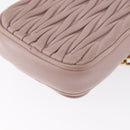 Miu Miu Matelasse Pouch Chain Shoulder Bag Leather Pink Gold Auth 165800-16
