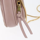 Miu Miu Matelasse Pouch Chain Shoulder Bag Leather Pink Gold Auth 165800-17