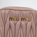 Miu Miu Matelasse Pouch Chain Shoulder Bag Leather Pink Gold Auth 165800-18
