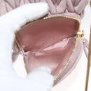 Miu Miu Matelasse Pouch Chain Shoulder Bag Leather Pink Gold Auth 165800-22