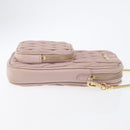 Miu Miu Matelasse Pouch Chain Shoulder Bag Leather Pink Gold Auth 165800-3
