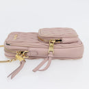 Miu Miu Matelasse Pouch Chain Shoulder Bag Leather Pink Gold Auth 165800-4