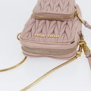Miu Miu Matelasse Pouch Chain Shoulder Bag Leather Pink Gold Auth 165800-6