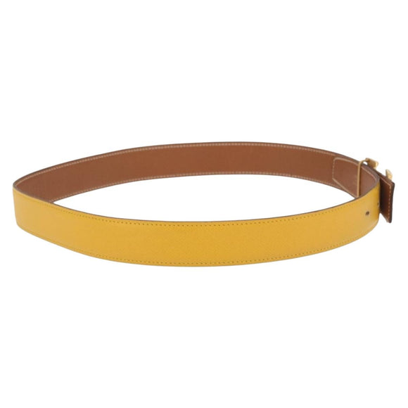 HERMES Constance 75 Gürtel Leder 36.6"" Gelb Auth 165811