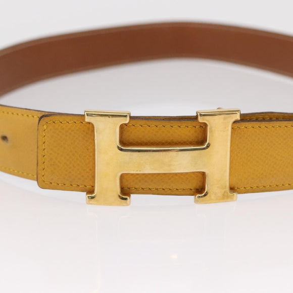 HERMES Constance 75 Gürtel Leder 36.6"" Gelb Auth 165811