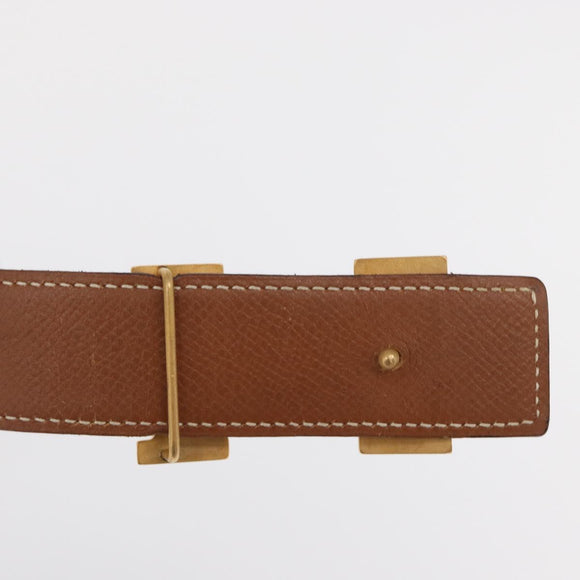 HERMES Constance 75 Belt Leather 36.6"" Yellow Auth 165811