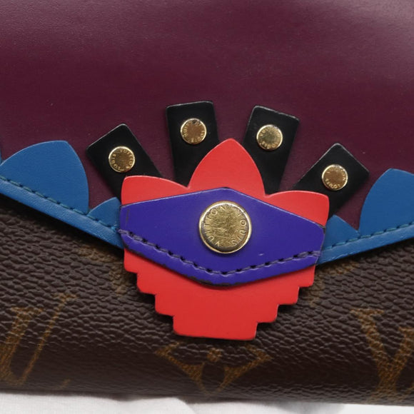 LOUIS VUITTON Monogram Totem Portemonnaie Sarah Long Wallet M61347 Auth 165813V