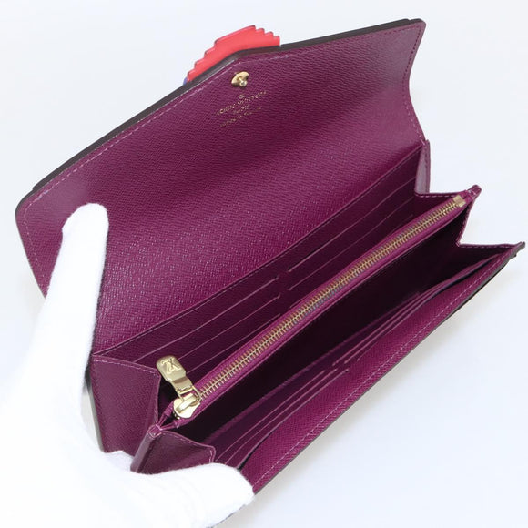 LOUIS VUITTON Monogram Totem Portemonnaie Sarah Long Wallet M61347 Auth 165813V