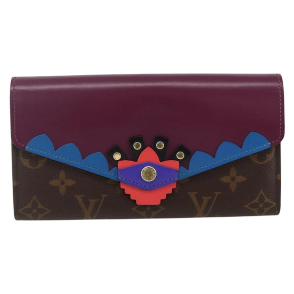 LOUIS VUITTON Monogram Totem Portemonnaie Sarah Long Wallet M61347 Auth 165813V