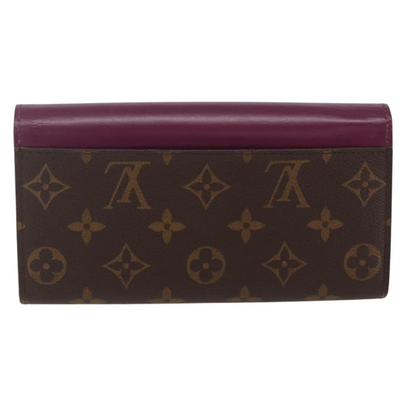 LOUIS VUITTON Monogram Totem Portemonnaie Sarah Long Wallet M61347 Auth 165813V